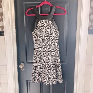 4.Collective leopard print mini with faux-leather neckline size 0